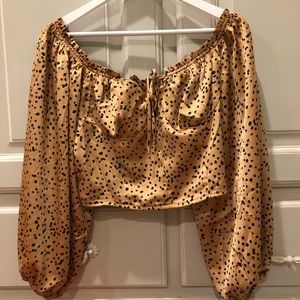 Animal print silk like top || Acoa